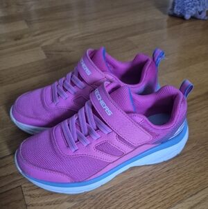 Skechers GIRLS Vibrant Pink and Blue Sneakers SIZE 2. WORN 2 TIMES